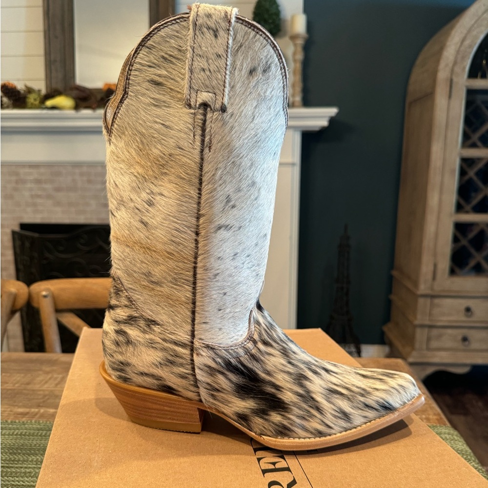 Redhawk Cow Print Calf Hair Western Boots